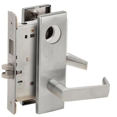 Schlage Corridor Mortise Lock with Deadbolt, 06N Design, Less Cylinder, Satin Stainless Steel L9456L 06N 630